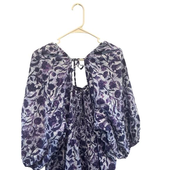 Universal Thread Womens Tiered Midi Dress Size 3X Purple Floral Peasant Cottage - Picture 9 of 12